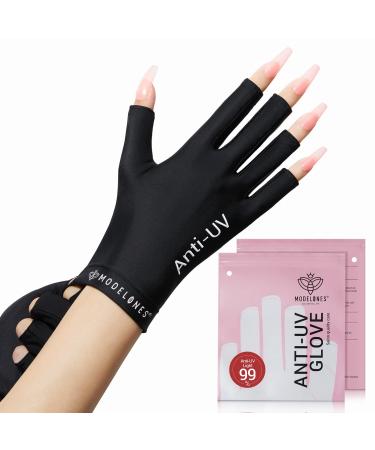 modelones UV Gloves for Nails Professional UPF99+ UV Protection Gloves for Gel Manicures Fingerless UV Light Gloves for Gel Nails Anti UV Gloves for Gel Nail Lamp Protect Your Skin from UV Harm