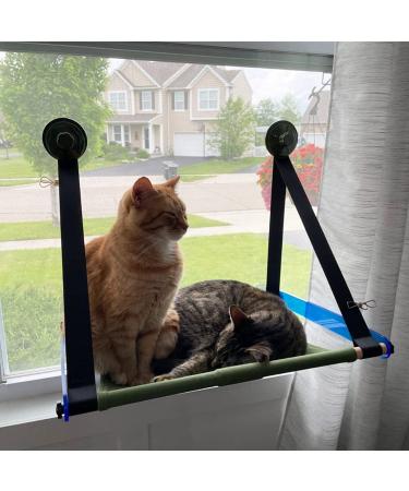 Foldable Cat Hammock for Large Cats 60 lbs+ | Indoor Window Perch with Strong Suction Cups - Buy Online on SooperMarket.com