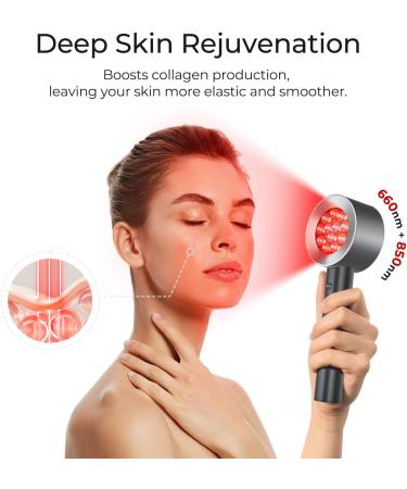 Scienlodic 2-in-1 Red & Blue Light Therapy Wand - Portable Rechargeable Device for Face Body Pain Relief - 24 LEDs for Skin Muscle Joint - International Shipping Available - Buy Online on SooperMarket.com