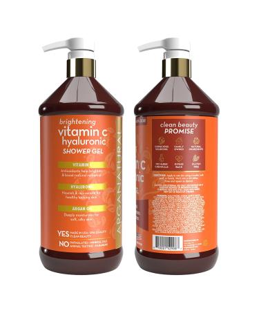 Arganatural Brightening Vitamin C Shower Gel 2-Pack 960ml/32 fl oz - Skin Soothing & Brightening Soap with Deep Moisture - Lightly Scented - 32 Fl Oz (Pack of 2) - Buy Online on SooperMarket.com