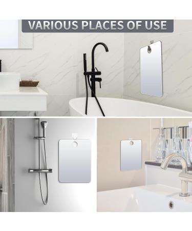 2 Pack Fogless Shower Mirrors for Shaving - Portable, Unbreakable, Anti-Fog, Wall/Camping Hanging - 8x6 Medium Size - Ideal for Travel, Bathroom, Locker - Makeup, Shave - Buy Online on SooperMarket.com