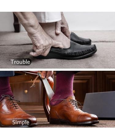 OneKoo Stainless Steel Shoe Horn Set - Long and Short Metal Shoe Horns for Men, Women, Kids, Seniors - Portable Travel Shoe Helper - Buy Online on SooperMarket.com