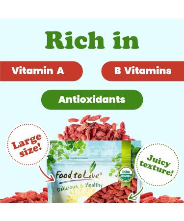 Buy Food to Live Organic Goji Berries 4 lbs - Sun Dried Non-GMO Raw Vegan Superfood - Bulk Sirtfood Snack - Buy Online on SooperMarket.com