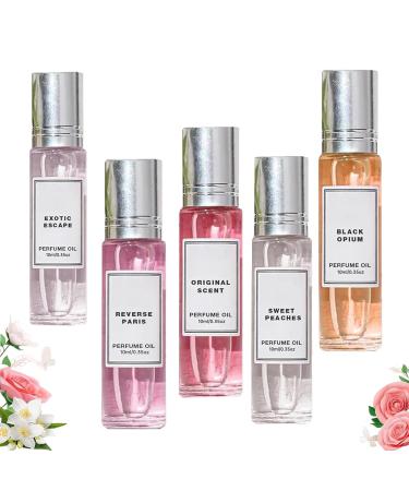 Women's Pheromone Perfume Collection Pheromones Perfumes for Women Roll On Pheromone Perfume for Women Enhanced Scents Long-Lasting Portable (5PACK)