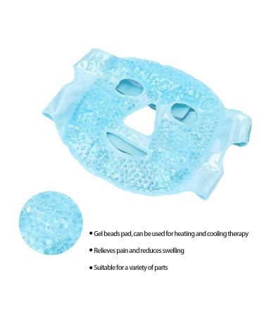 Reusable Gel Beads Face Eye Mask | Hot & Cold Compress for Puffy Eyes Dark Circles Relief | Stress & Migraine Relief Spa Mask (Blue - Buy Online on SooperMarket.com