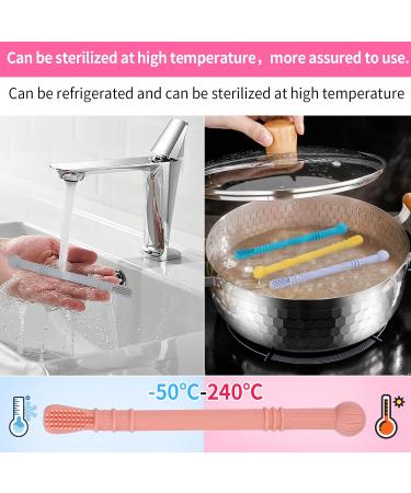 Meartchy Teething Tubes - 6 Pack Silicone Chew Straws for Babies 0-6 and 6-12 Months - Buy Online on SooperMarket.com