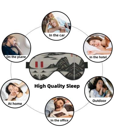 SSIMOO Landscape Painting Eye Mask - Soft Breathable Sleep Mask for Women | Perfect for Travel & Relaxation - Buy Online on SooperMarket.com
