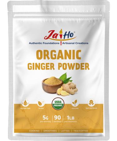 Jai Ho Certified Organic Gluten Free, Vegan, Non-GMO - Resealable Zip Lock Pouch (Ginger Powder)