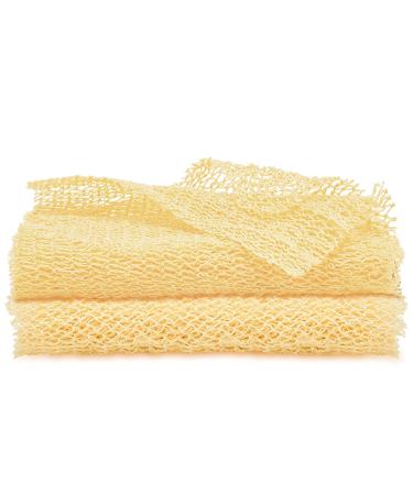 2 Pieces African Net Sponge Exfoliating Net African Body Scrubber Bath Rag Washcloth Towel Shower Body Back Scrubber Skin Smoother for Daily Use or Stocking Stuffer (Peach Pink, Creamy)