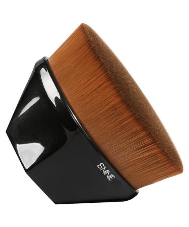 ISMINE Foundation Makeup Brush Flat Top Kabuki Hexagon Face Blush Liquid Powder Foundation Brush for Blending Liquid Cream or Flawless Powder Cosmetics with Bonus Protective Case (Black)