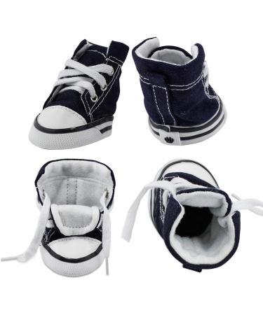 abcGoodefg Pet Dog Shoes | Puppy Canvas Sport Sneaker Boots | Outdoor Nonslip Causal Rubber Sole Shoes for Small Dog - Dark Blue - Buy Online on SooperMarket.com