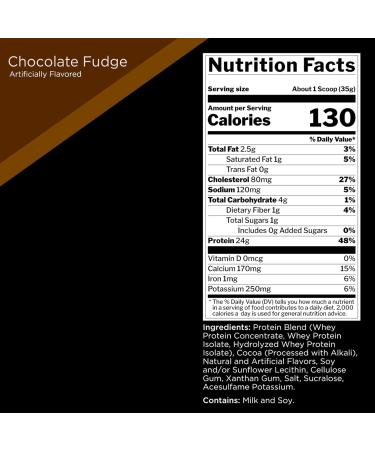 Rule 1 Protein | Super-Pure 100% Whey Isolate & Fast-Acting Whey Hydrolysate | 25 Grams Protein 4 Grams Glutamine & 6 Grams BCAAs Per Serving (5LB Chocolate Fudge) Chocolate Fudge 5LB - Buy Online on SooperMarket.com