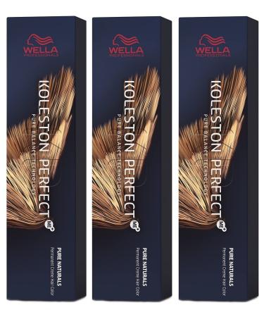 Wella 3 pack Koleston Perfect Me+ KP PURE NATURALS 55/0 light brown intense natural brown 3 pieces (1 pack)
