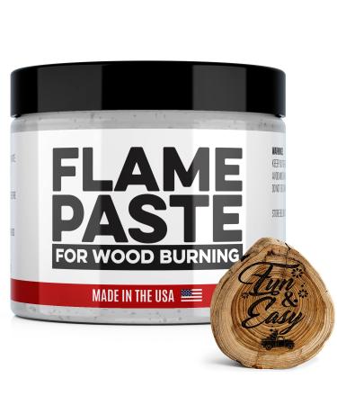 Flame Paste for Wood Burning - Clear - DIY Arts and Crafts Wood Burning Gel for Home or Office - Extra Strength Burn Paste Made in USA - 4 OZ JAR - NO Wood Included