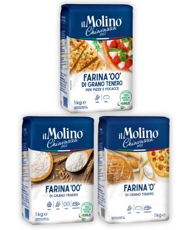 il Molino Chiavazza Ultimate Italian Flour Bundle Pack - 1 x Type '00' Pizza Flour 1 x Multipurpose Type '00' Flour & 1 x Multipurpose Type '0' Flour