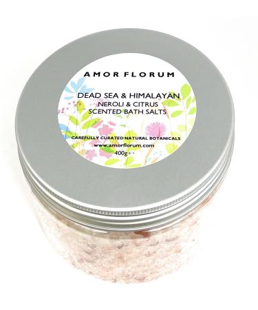 Amor Florum - 100% natural bathing salt.Himalaya salt from Punjab Pakistan Totes Sea salt with Neroli lemon.Detoxify hydrate calm relax make soft.400g