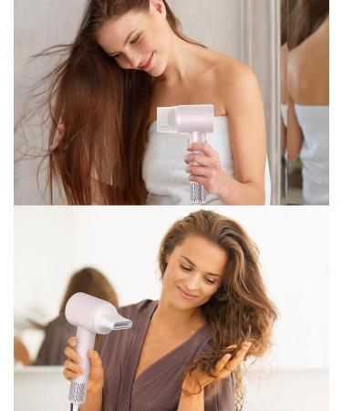 ANLAN Ion Hair Dryer - 120 000 RPM Brushless Motor 100 Million Negative Ions Quick Drying & Intelligent Temperature Control - Ideal for Home Salon & Travel in Pink & White - Buy Online on SooperMarket.com
