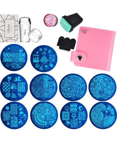 15-Piece Nail Art Stamping Kit - Christmas & Love Designs Includes 5 Plates 2 Stampers and Storage Bag - Buy Online on SooperMarket.com