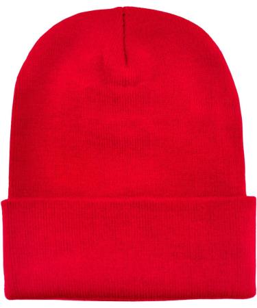 DonDon Beanie Hat - Classic Red Winter Hat for Men & Women | One Size Fits All - Buy Online on SooperMarket.com