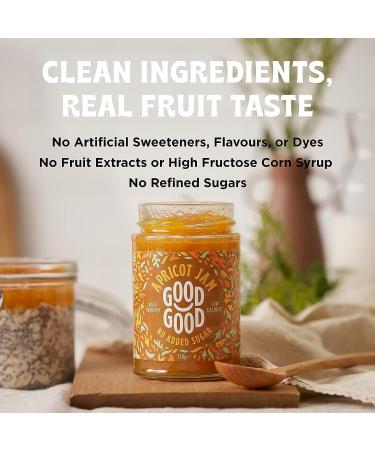 GOOD GOOD Sweet Apricot Jam - Keto Friendly - Low Calorie and No Added Sugars - Vegan - Gluten Free - Preserves - 330g x 2 - Buy Online on SooperMarket.com