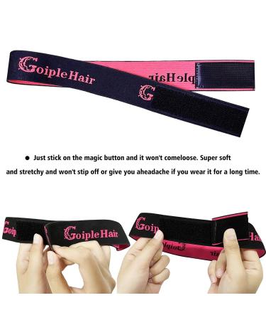 Goiple 3PCS Elastic Bands for Wig Edges - Adjustable Band for Lace Frontal Wigs - Includes Hair Wax Stick Set - Buy Online on SooperMarket.com