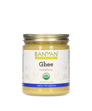 Banyan Botanicals Ghee  Certified Organic Gourmet Clarified Butter  From Grass-Fed Cows  For Cooking, Baking, and Topical Use  7.5 oz.  non-GMO Sustainably Sourced Gluten Free Vegetarian