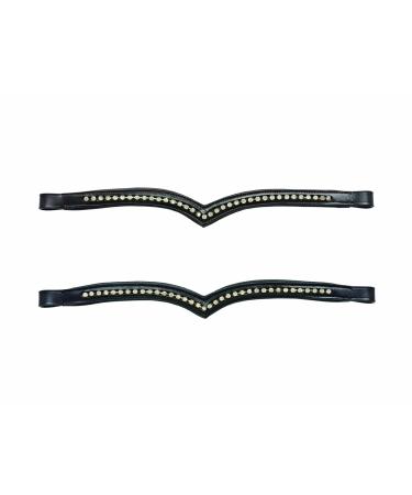 Cottage Craft Browband with Rhinestones Cob Black