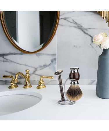 Linkidea Shaver Kit Storage Stand - Stainless Steel Holder for Safety Razor & Shaving Brush | Perfect for Bathroom & Shower | Compatible with Manual Razors (Silver - Buy Online on SooperMarket.com