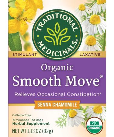 Organic Smooth Move Tea - Senna & Chamomile Herbal Blend, 32 Total Bags for Occasional Constipation Relief (Pack of 2) - Buy Online on SooperMarket.com