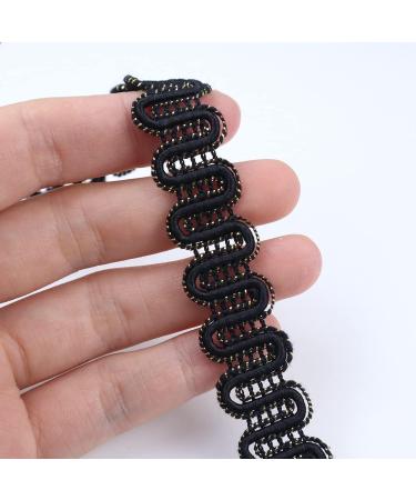 Black Braid Trim 0.6 Inch - 19 Yards Gimp Lace Trim for Sewing and Crafts - Buy Online on SooperMarket.com