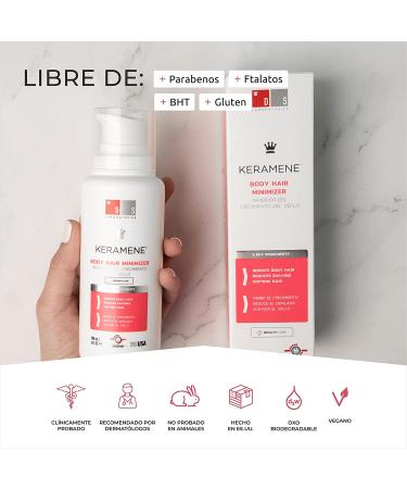 Keramene Hair Growth Inhibitor by DS Laboratories - Face and Body Hair Inhibitor, Minimize Shaving & Waxing, Slows Regrowth, Paraben-Free - Buy Online on SooperMarket.com