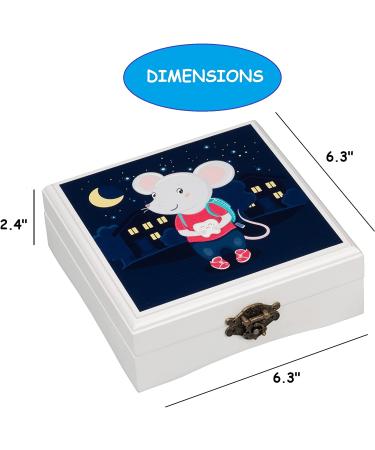Baby Keepsake Tooth Box - Lost Teeth Holder for Boys and Girls - Tooth Fairy Organizer - White Wood - Perfect Gift for Parents and Kids - Buy Online on SooperMarket.com