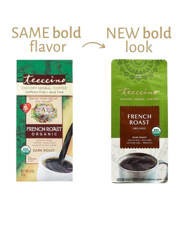 Organic French Roast Teeccino Chicory Herbal Coffee - Caffeine Free | 11 oz - Buy Online on SooperMarket.com