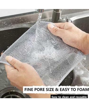 Multipurpose Wire Dishwashing Rags for Wet and Dry Multifunctional Non-Scratch Wire Dishcloth Double Stainless Steel Scrubber All-Purpose Wire Dishwashing Rag Remove Stubborn Stains (10pcs) - Buy Online on SooperMarket.com