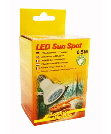 Lucky Repile LED Sun Spot 6.5 Watt - LED Lamp for E27 Supports - Terrarium lamp with impressive light output - Lamp for terrariums - Terrarium lighting 1 piece 6.5 watt spot single