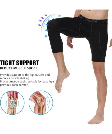 Runhit Men's One Leg Compression Tights 3/4 Length - White Medium - Buy Online on SooperMarket.com