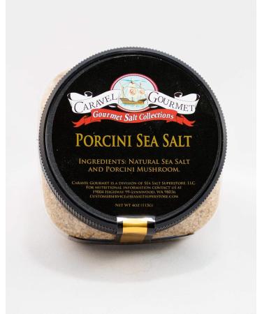 Gourmet Porcini Sea Salt - All-Natural Blend with Premium Dried Porcini Mushrooms - Non-GMO Cooking & Finishing Salt - 4 oz Jar - Buy Online on SooperMarket.com