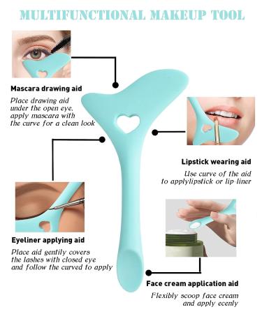 DogieLyn Reusable Silicone Eyeliner Stencil Cat Shape | Eyebrow Pencil & Eyeshadow Applicator Guide Template | Blue Lazy Makeup Tool - Buy Online on SooperMarket.com