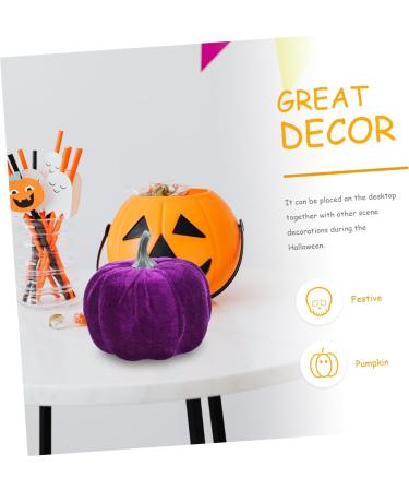 Didiseaon 5pcs Flannel Foam Pumpkin Autumn Decor Halloween Decor Velvet Pumpkins for Decorating Artificial Pumpkin Decoration Fall Decorations Home Decor Photo Prop Fake Pumpkin Set Purple Purple 14X12.5X12.5CM - Buy Online on SooperMarket.com