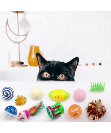 QUOZUO 32 Packs Cat Toys Variety Pack for Kitty Cat Balls with Bells Cat Feather Toy Cat mouse Toys Cat Crinkle Balls Catnip Toys for Indoor Cats Kittens Kitten Toys Assortments - Buy Online on SooperMarket.com