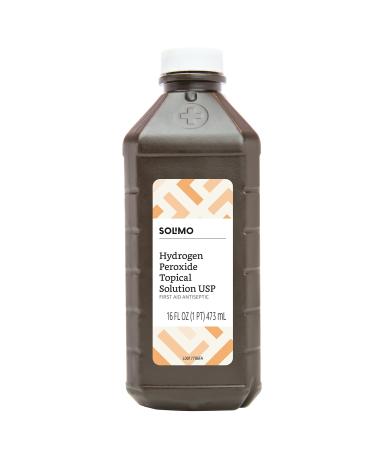 Amazon Brand - Solimo Hydrogen Peroxide Topical Solution USP 16 Fl Oz (Pack of 1)