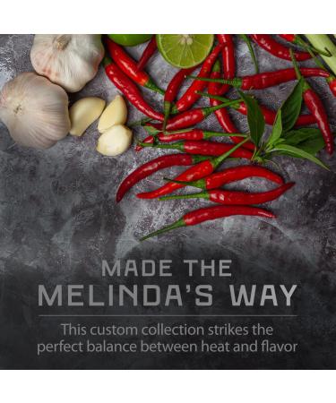 Melinda's Craft Pepper Sauce Gift Set - Black Truffle, Thai Sweet Chili, Roasted Garlic & Habanero, Ghost Pepper, Spicy Garlic Parmesan - 12 oz, 6 Pack - Buy Online on SooperMarket.com