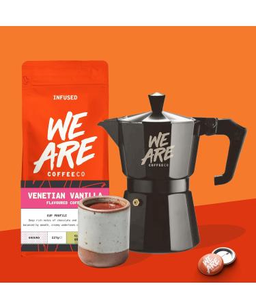 Italian Vanilla Flavoured Ground Coffee 227g Bag - Arabica Dark Roast with Chocolate & Vanilla Notes - Single Origin Omni Grind - Fresh Coffee by We Are Coffee Co - Buy Online on SooperMarket.com