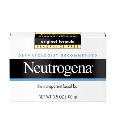 Neutrogena The Transparent Facial Bar Original Formula, Fragrance Free 3.50 oz (Pack of 5)