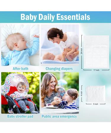 Rocinha Diaper Changing Pad Liner 24x17 Inches, Super Soft Disposable Pads for Baby, 50 PCS White - Ideal for Changing Table and Bed - Buy Online on SooperMarket.com