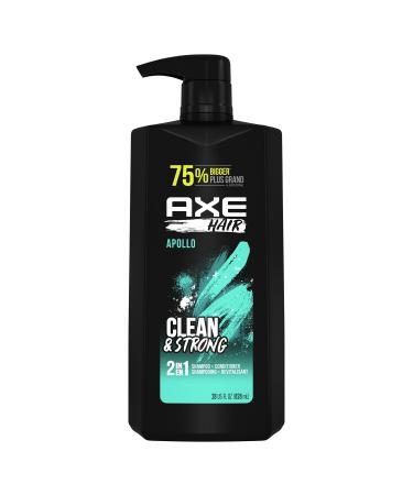 AXE 2-in-1 Shampoo & Conditioner for Clean & Strong Hair Apollo Wash & Care Sage & Cedarwood 100% Recycled Bottle 28 oz