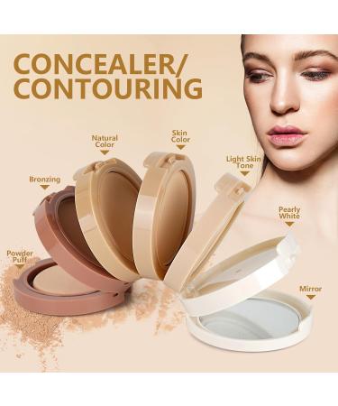 FantasyDay 5 in 1 Makeup Setting Powder Pressed Powder Cosmetics Powder Foundation Longwear Coverage with a Mattifying Finish Water- and Heat-Resistant Shine & Oil Control - Buy Online on SooperMarket.com
