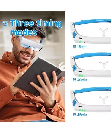 Light Therapy Glasses Wearable UV-Free Blue White LED Light Therapy Happy Lamp Goggles Natural Relief for Good Sleep Boost Energy and Jet Lag - Buy Online on SooperMarket.com