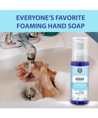 MEINTU Human Colloidal Silver Foaming Hand Soap - 75 PPM - Eliminates 99.99% of Germs Unscented Sulfate-Free 2.7oz Pump Bottle for All Skin Types - International Shipping Available - Buy Online on SooperMarket.com