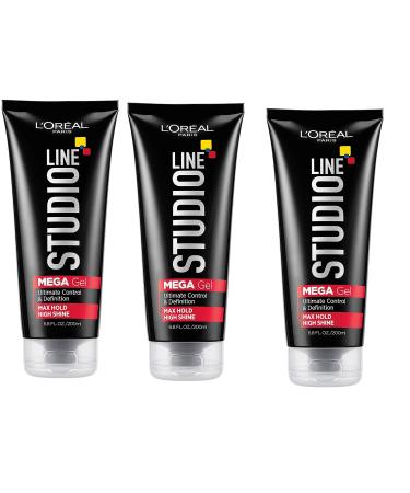 L'Oreal Paris Studio Line Mega Hair Gel 6.8 Fluid Ounce Pack of 3 Unscented 6.8 Fl Oz (Pack of 3)